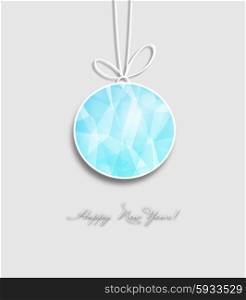 Happy 2016 Holidays Background With Ball, Snowflakes And Title Inscription With Shadows