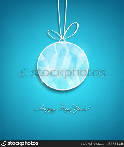 Happy 2016 Holidays Background With Ball, Snowflakes And Title Inscription With Shadows