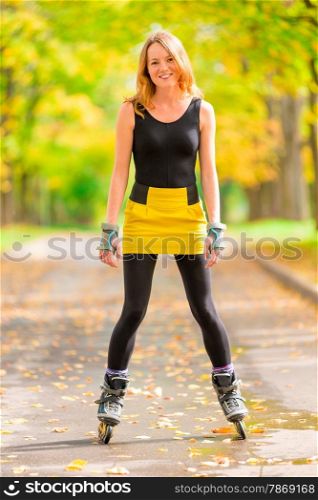 Happy active girl plays sports in the park