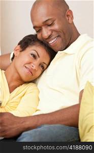 Happy African American Man & Woman Couple
