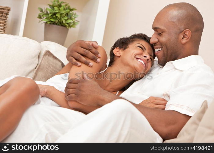 Happy African American Man & Woman Couple