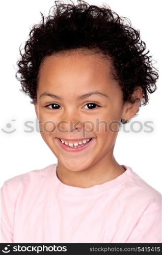 Happy african child isolated on white background