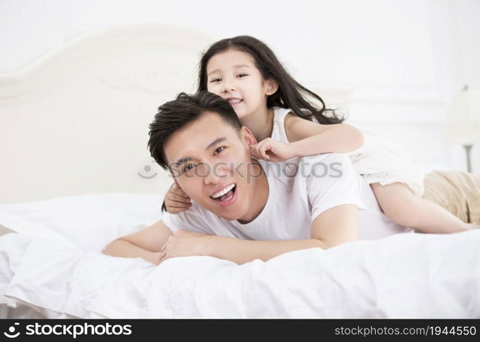 Happy and loving father and daughter