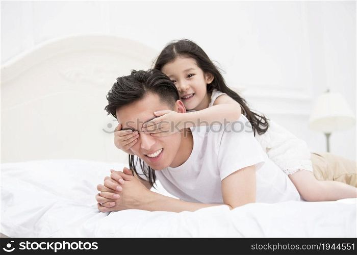 Happy and loving father and daughter