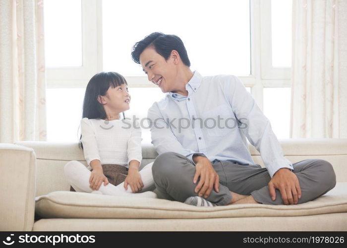 Happy and loving father and daughter