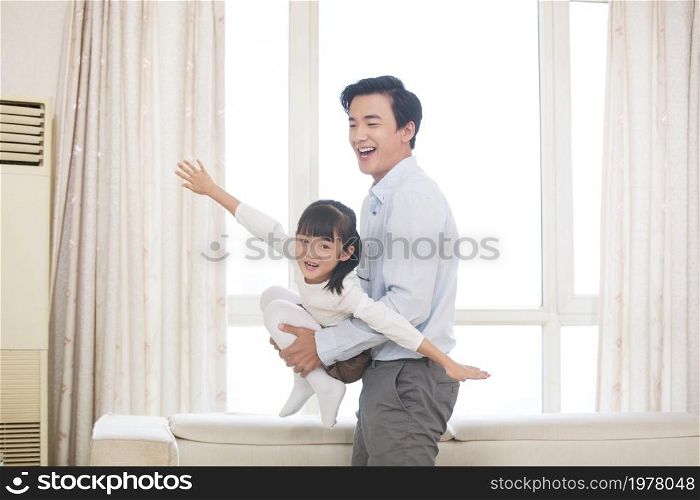 Happy and loving father and daughter