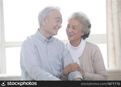 Happy and loving old couple