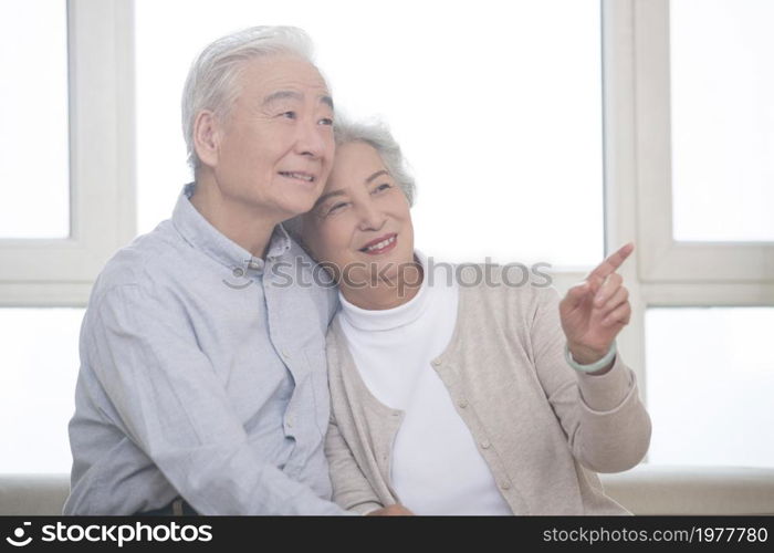 Happy and loving old couple