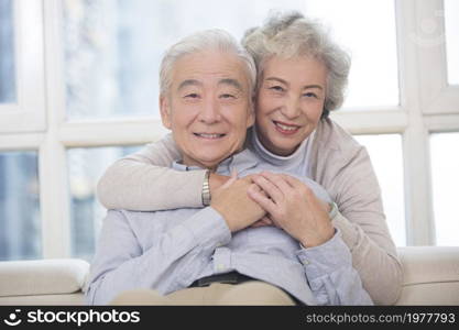 Happy and loving old couple