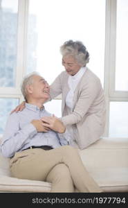 Happy and loving old couple