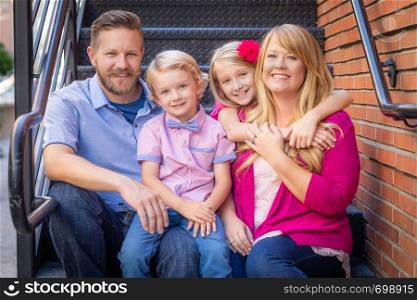 Happy Attractive Young Caucasian Family Portrait.
