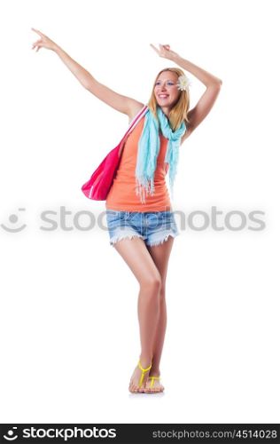 Happy attractive young woman ready for summer vacation