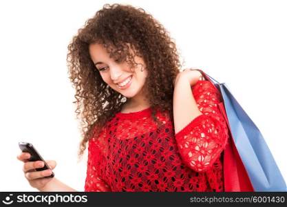 Happy beautiful woman with shopping bags