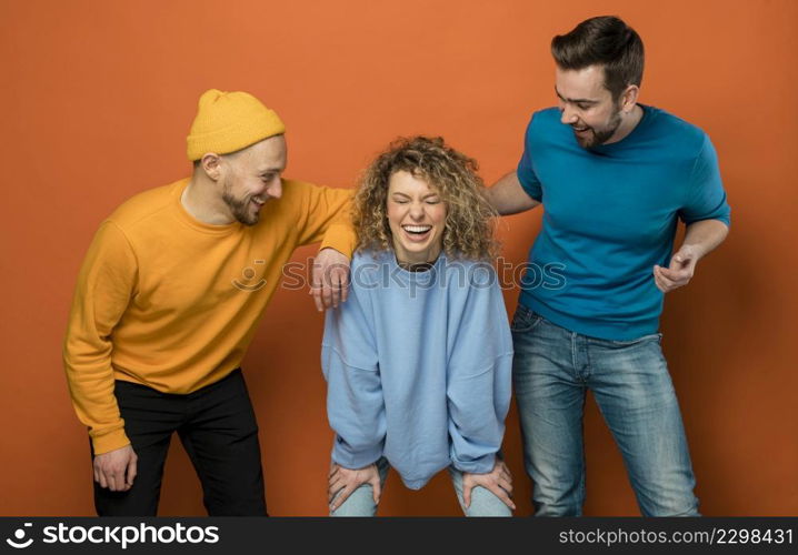 happy best friends posing together