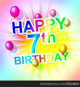 Happy Birthday Showing Congratulations Congratulation And 7