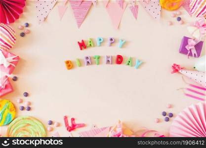 happy birthday text with party concept colored background. High resolution photo. happy birthday text with party concept colored background. High quality photo
