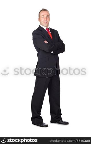 Happy Business Man Isolated on White