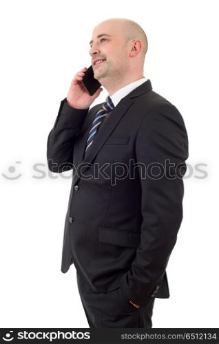 happy business man on the phone, isolated. on the phone