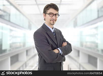 happy business man portrait at the office. business man