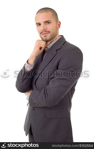 happy business man portrait isolated on white