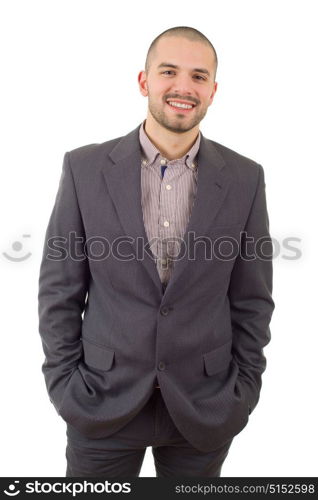 happy business man portrait isolated on white