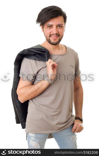 happy casual man isolated on white background