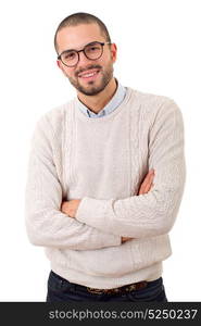 happy casual man isolated on white background