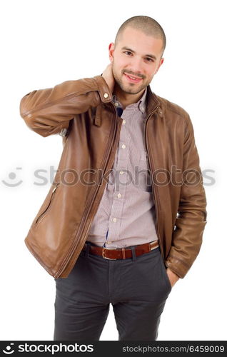 happy casual man isolated on white background