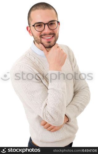 happy casual man isolated on white background. happy casual man