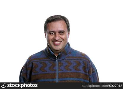 happy casual man portrait in white background