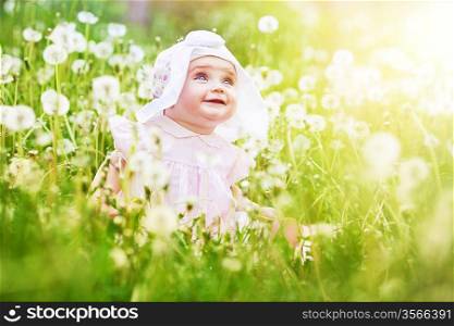 happy child in the field