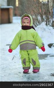 Happy child in winter parka