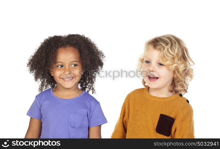 Happy children isolated on a white background