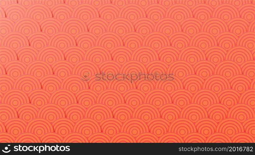 Happy Chinese new year concept. Chinese abstract seamless ocean wave pattern dragon fish red background for web design, traditional ornament and oriental, 3D rendering illustration