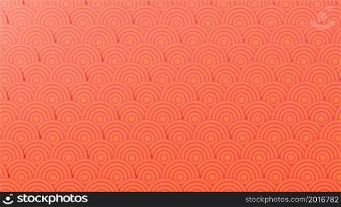 Happy Chinese new year concept. Chinese abstract seamless ocean wave pattern dragon fish red background for web design, traditional ornament and oriental, 3D rendering illustration