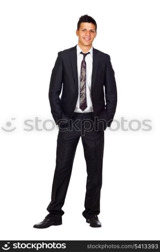 Happy Confident Young Business Man Isolated on White