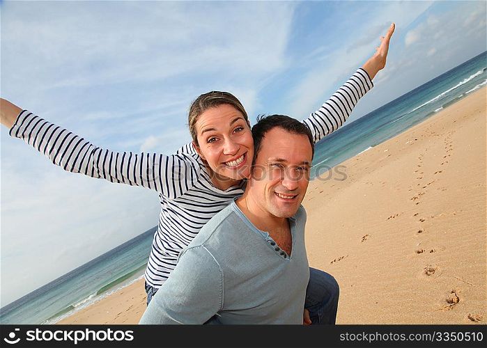 Happy couple at the beach