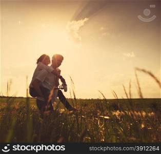 Happy couple outdoor, summertime