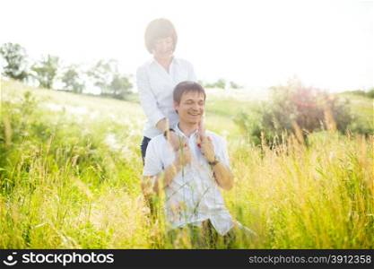 Happy couple outdoor, summertime