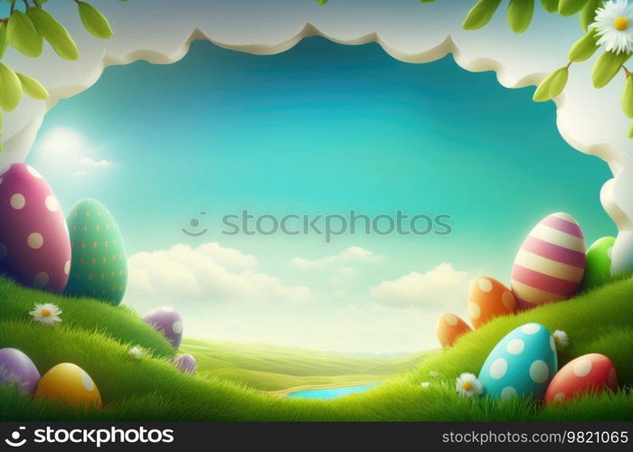 Happy Easter Background. Illustration Generative AI