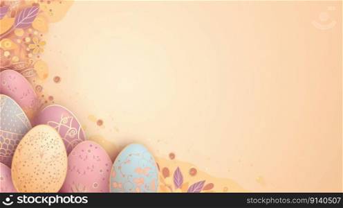 Happy Easter Card Illustration Generative AI 