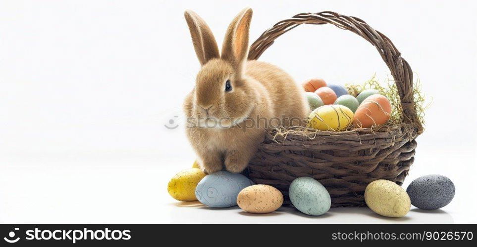 Happy easter day background. Ai generated.