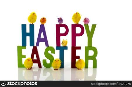 happy easter text isolated on white background