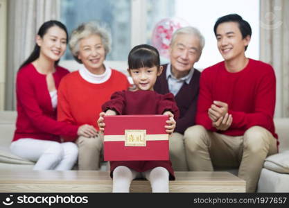 Happy families celebrating the New Year