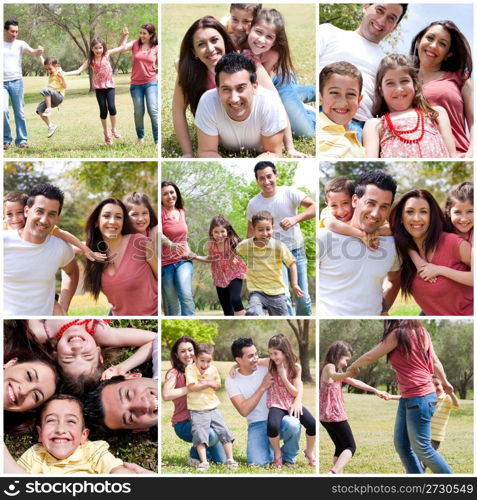 Happy family enjoying in the park,outdoor