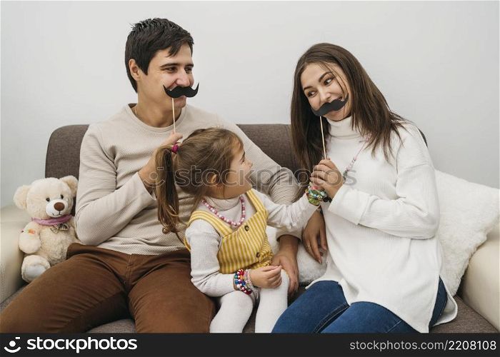 happy family playing together home