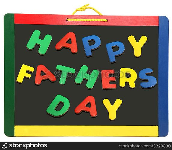 Happy father&acute;s day spelled out with colorful letters on chalkboard