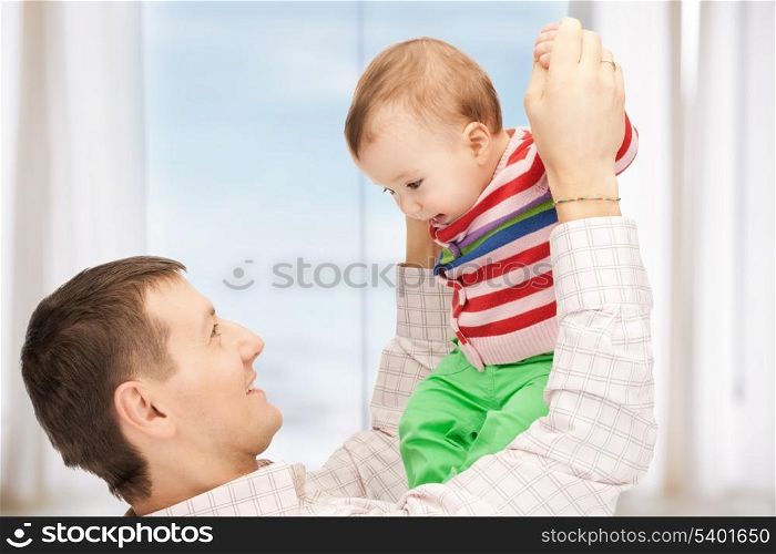 happy father with adorable baby