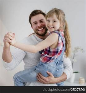 happy father with daughter