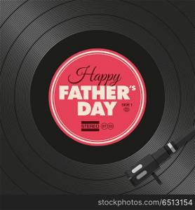 Happy fathers day card. Vinyl illustration background, vector design editable.red